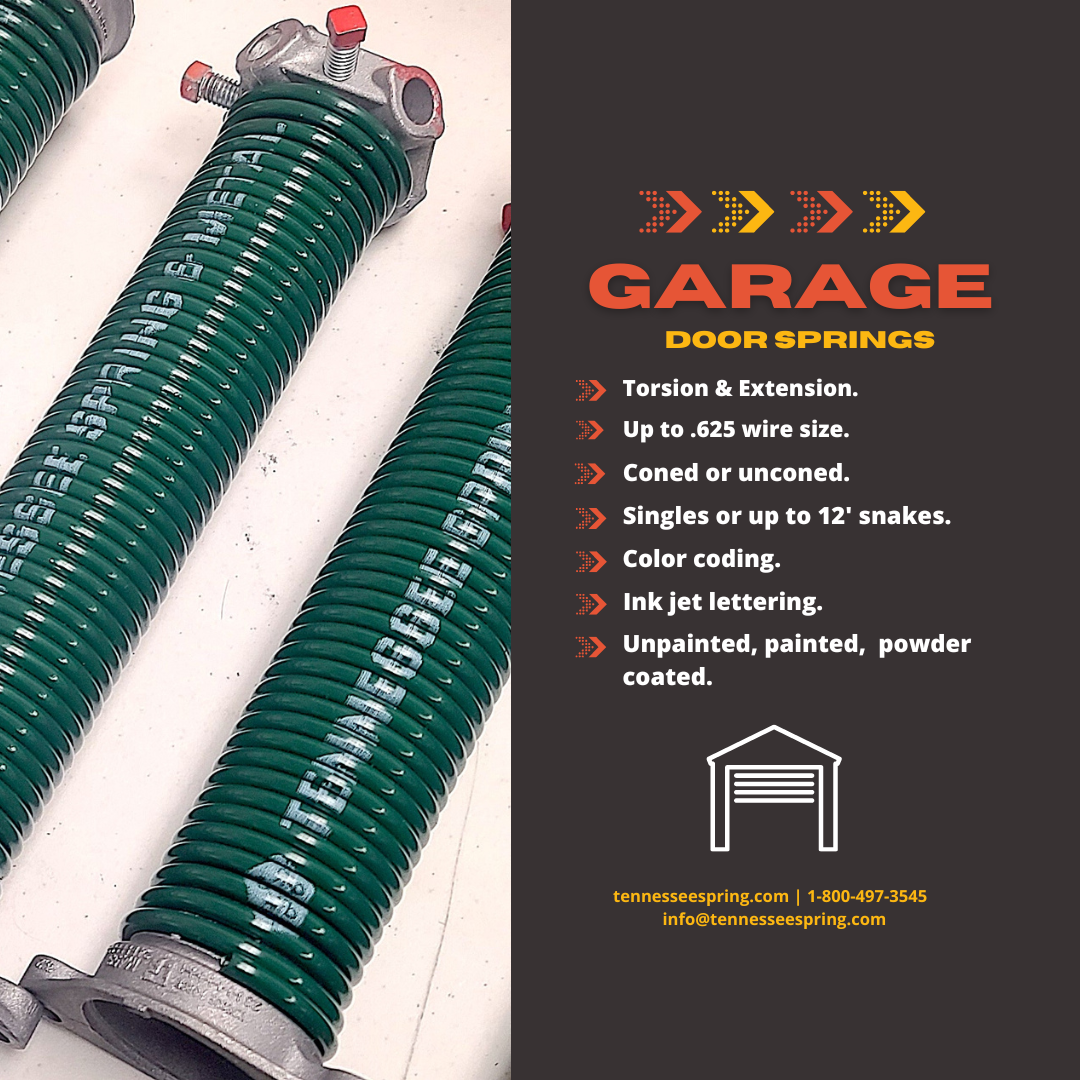 Coated garage door springs — Tennessee Spring & Metal